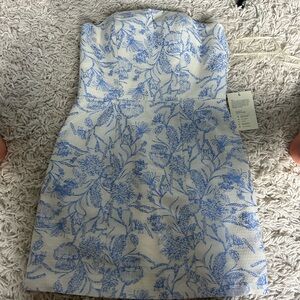 Floral blue and white dressss